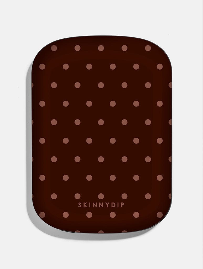 Chocolate Brown Mini Dots Portable Magsafe Charger Portable Chargers Skinnydip London