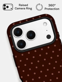 Chocolate Brown Mini Dots Ultra Protective iPhone Case Phone Cases Skinnydip London