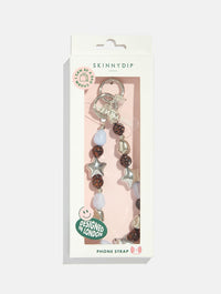 Chrome Star Tort Beaded Strap Phone Grips Skinnydip London