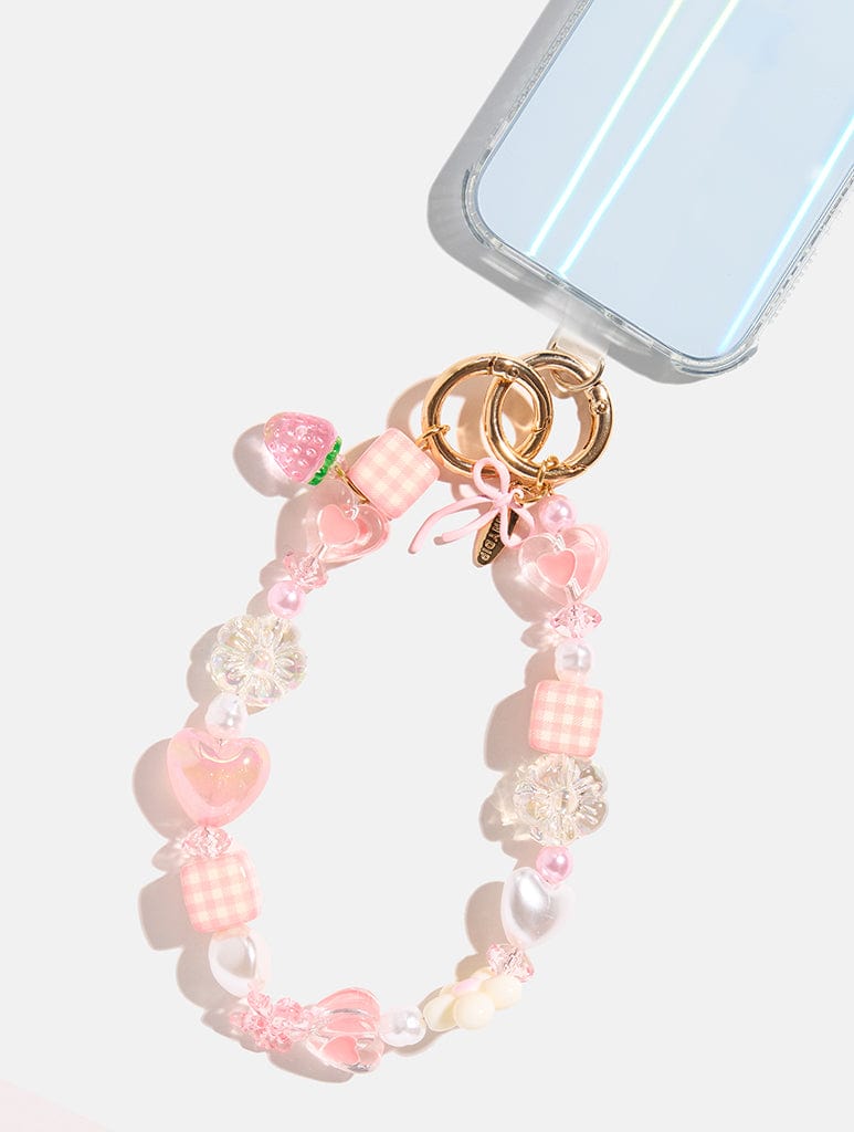 Chunky Pink Beaded Charm Strap Phone Grips Skinnydip London
