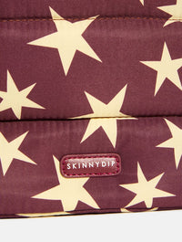 Chunky Stars Pillow Pouch Makeup Bag in Chocolate and Yellow Makeup Bags & Wash Bags Skinnydip London