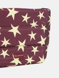 Chunky Stars Pillow Pouch Makeup Bag in Chocolate and Yellow Makeup Bags & Wash Bags Skinnydip London