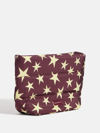 Chunky Stars Pillow Pouch Makeup Bag in Chocolate and Yellow Makeup Bags & Wash Bags Skinnydip London