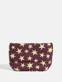 Chunky Stars Pillow Pouch Makeup Bag in Chocolate and Yellow Makeup Bags & Wash Bags Skinnydip London