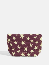 Chunky Stars Pillow Pouch Makeup Bag in Chocolate and Yellow Makeup Bags & Wash Bags Skinnydip London