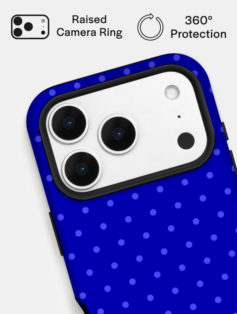 Cobalt Blue Mini Dots Ultra Protective iPhone Case Phone Cases Skinnydip London