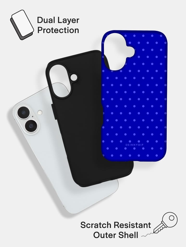 Cobalt Blue Mini Dots Ultra Protective iPhone Case Phone Cases Skinnydip London