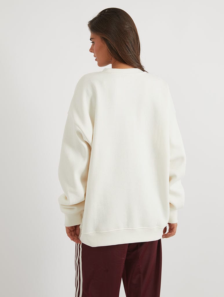 Coca Cola Fair Isle Sweatshirt In White Hoodies & Sweatshirts Skinnydip London