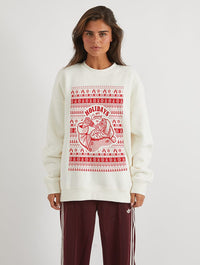 Coca Cola Fair Isle Sweatshirt In White Hoodies & Sweatshirts Skinnydip London