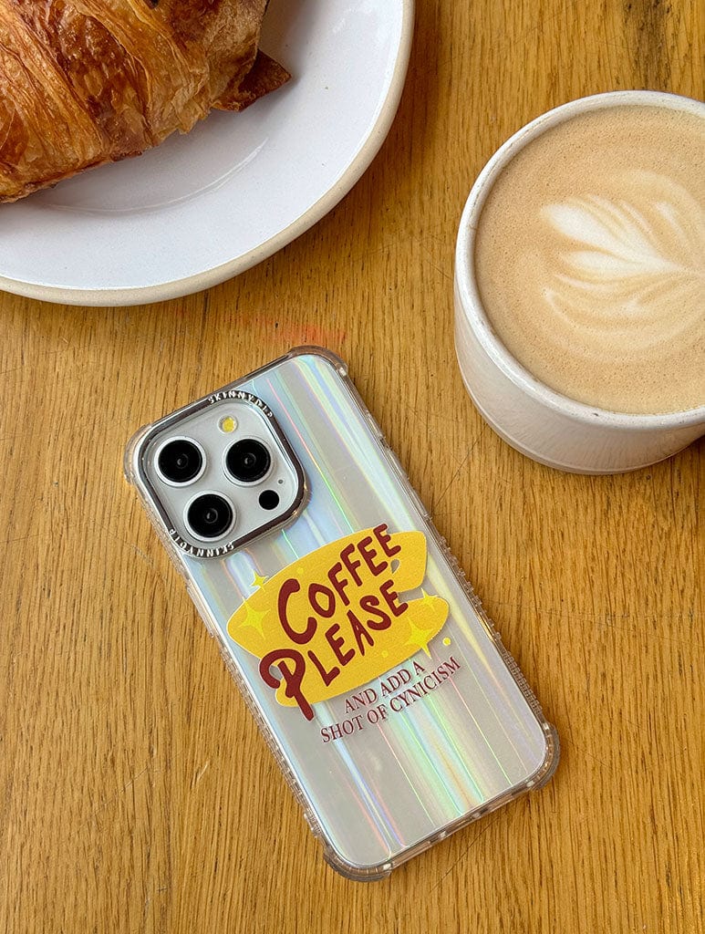 Coffee Please Holo Shock iPhone Case Phone Cases Skinnydip London