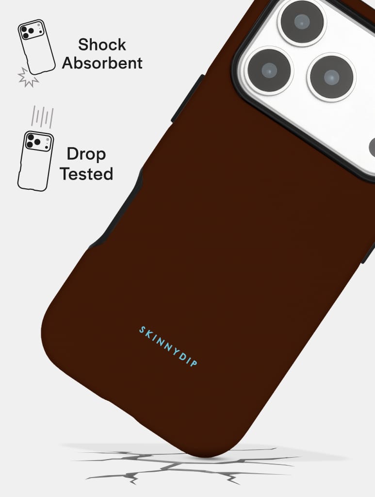 Cool Brown with Blue Solid Colour Ultra Protective iPhone Case Phone Cases Skinnydip London