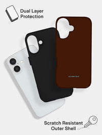 Cool Brown with Blue Solid Colour Ultra Protective iPhone Case Phone Cases Skinnydip London