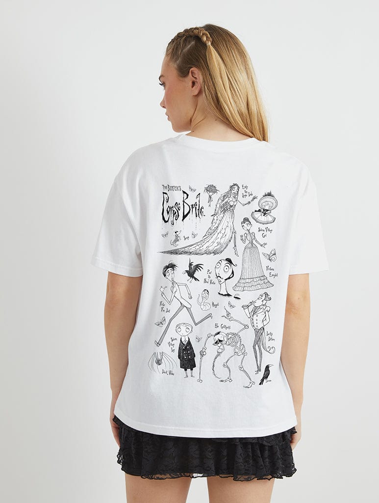 Corpse Bride Character T-Shirt In White Tops & T-Shirts Skinnydip London