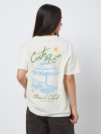 Costa Rica Paradise Beach Club T-Shirt In White Tops & T-Shirts Skinnydip London