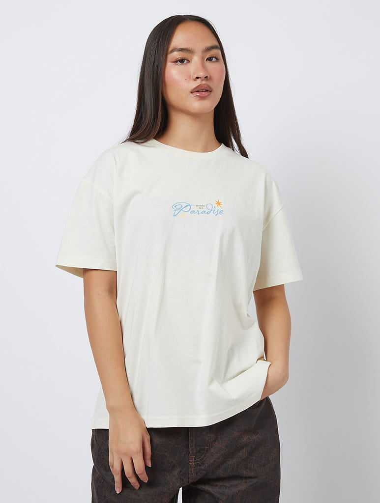 Costa Rica Paradise Beach Club T-Shirt In White Tops & T-Shirts Skinnydip London