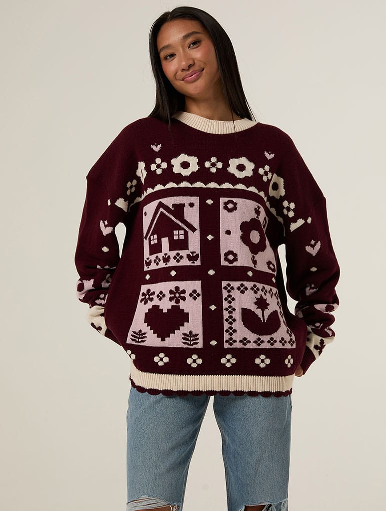 Cosy Cottage Knitted Jumper Jumpers & Cardigans Skinnydip London