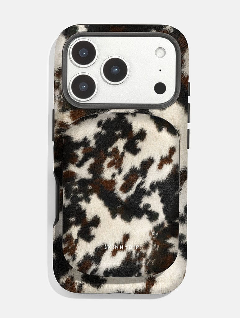 Cow Print Brown and Black Portable Magsafe Charger Portable Chargers Skinnydip London
