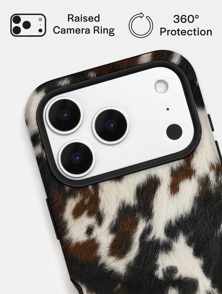 Cow Print Brown and Black Ultra Protective iPhone Case Phone Cases Skinnydip London