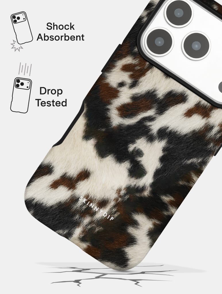 Cow Print Brown and Black Ultra Protective iPhone Case Phone Cases Skinnydip London