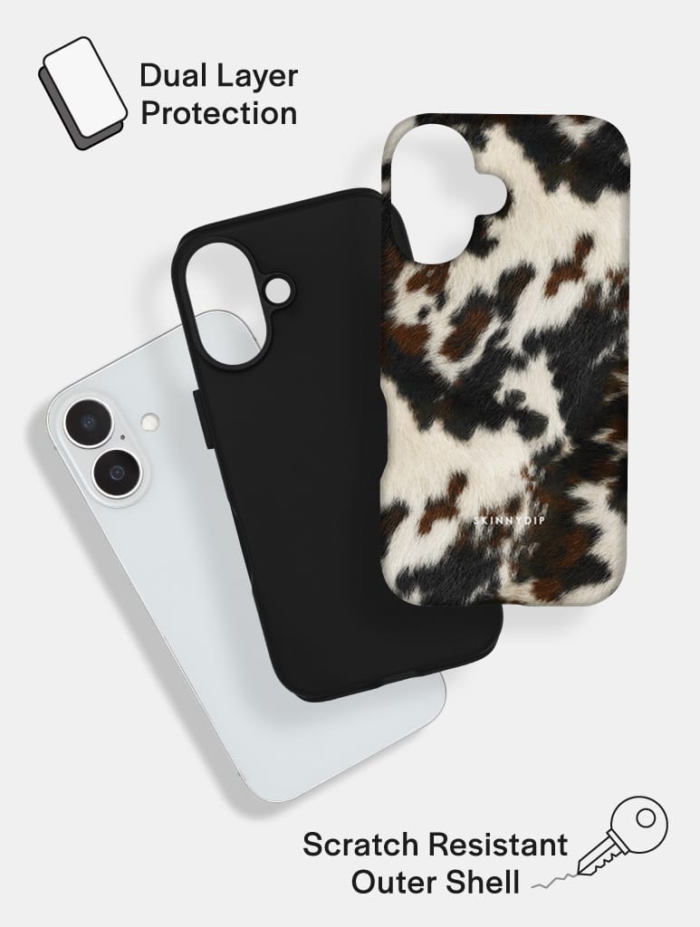Cow Print Brown and Black Ultra Protective iPhone Case Phone Cases Skinnydip London