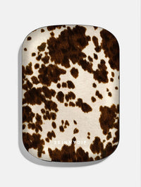 Cow Print Brown and Cream Portable Magsafe Charger Portable Chargers Skinnydip London