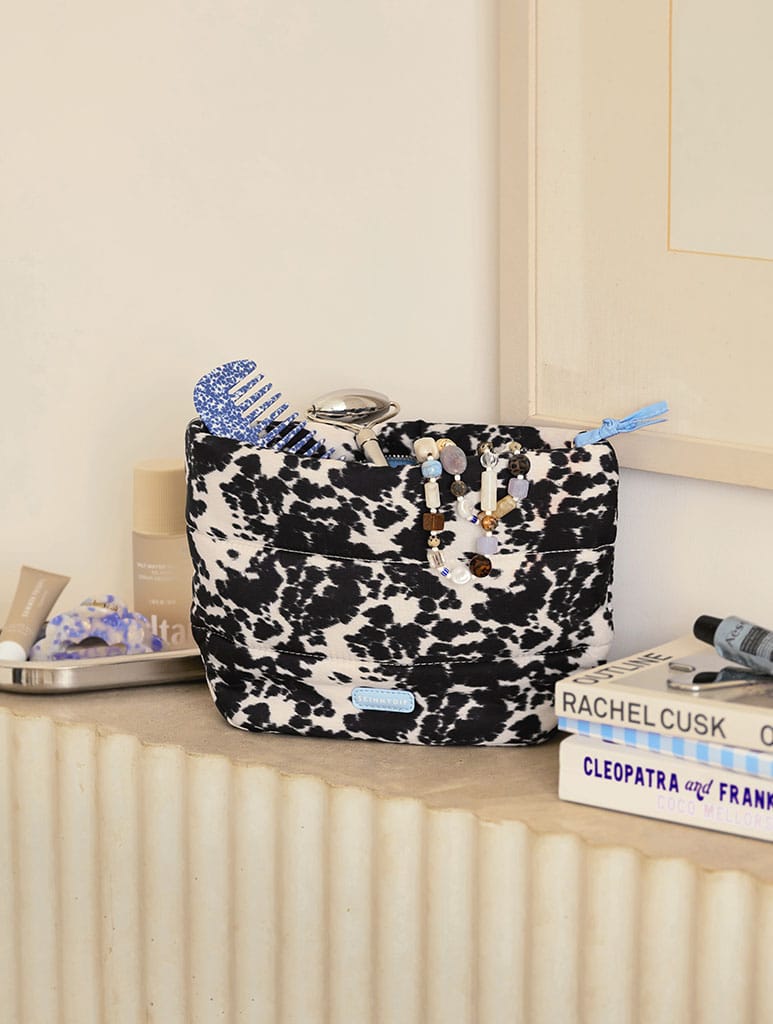 Cow Print Pillow Pouch Makeup Bag Makeup Bags & Wash Bags Skinnydip London