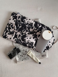 Cow Print Quilted Bow Laptop Sleeve Laptop Cases Skinnydip London