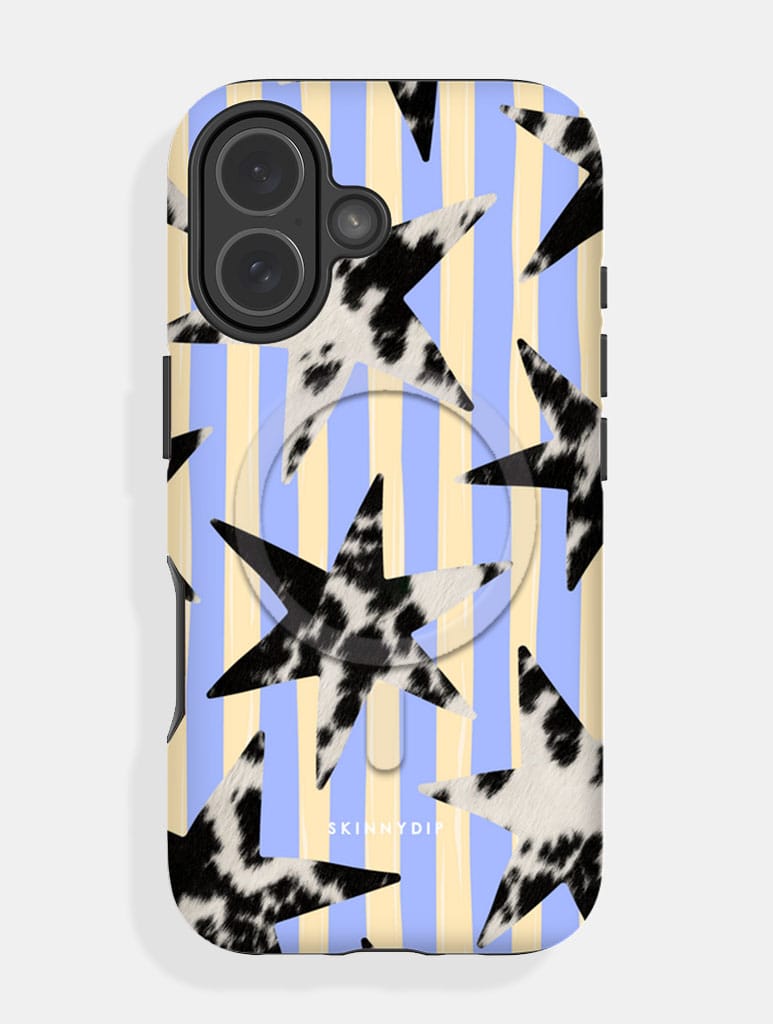 Cow Print Star Stripe Blue and Yellow Magsafe Ultra Protective iPhone Case Phone Cases Skinnydip London