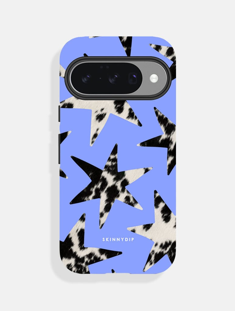 Cow Print Stars Blue Ultra Protective Google Pixel Case Phone Cases Skinnydip London
