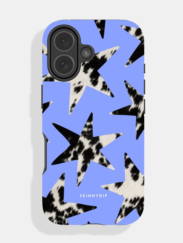 Cow Print Stars Blue Ultra Protective iPhone Case Phone Cases Skinnydip London