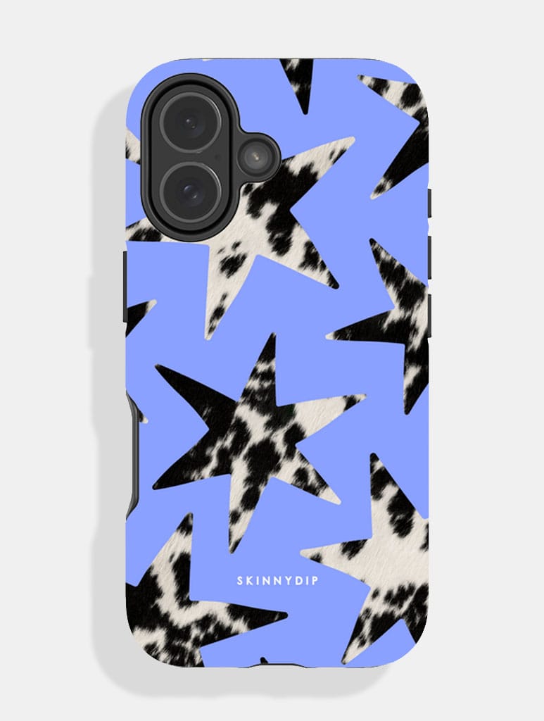 Cow Print Stars Blue Ultra Protective iPhone Case Phone Cases Skinnydip London