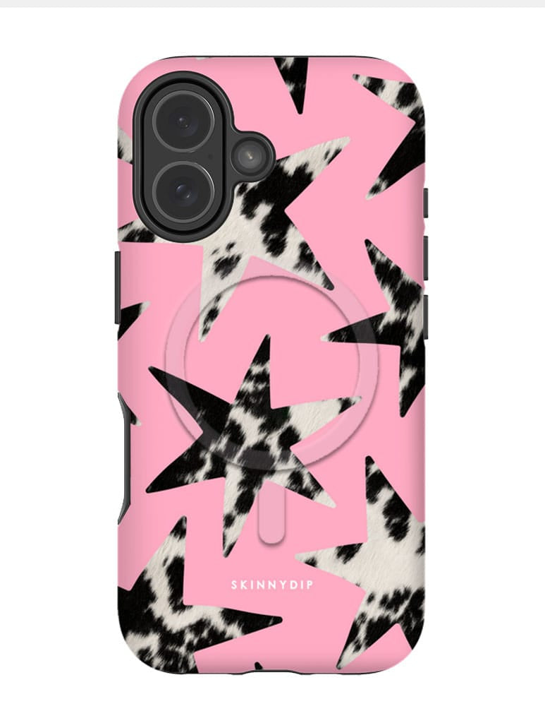Cow Print Stars Pink Magsafe Ultra Protective iPhone Case Phone Cases Skinnydip London