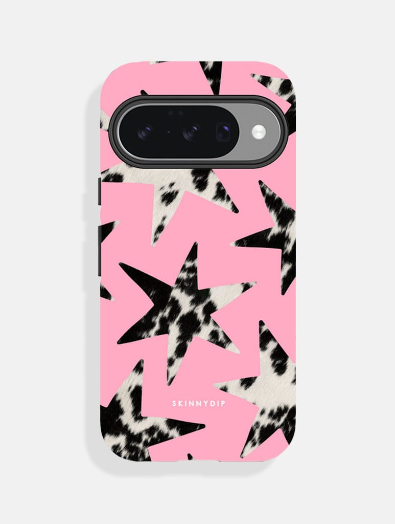 Cow Print Stars Pink Ultra Protective Google Pixel Case Phone Cases Skinnydip London