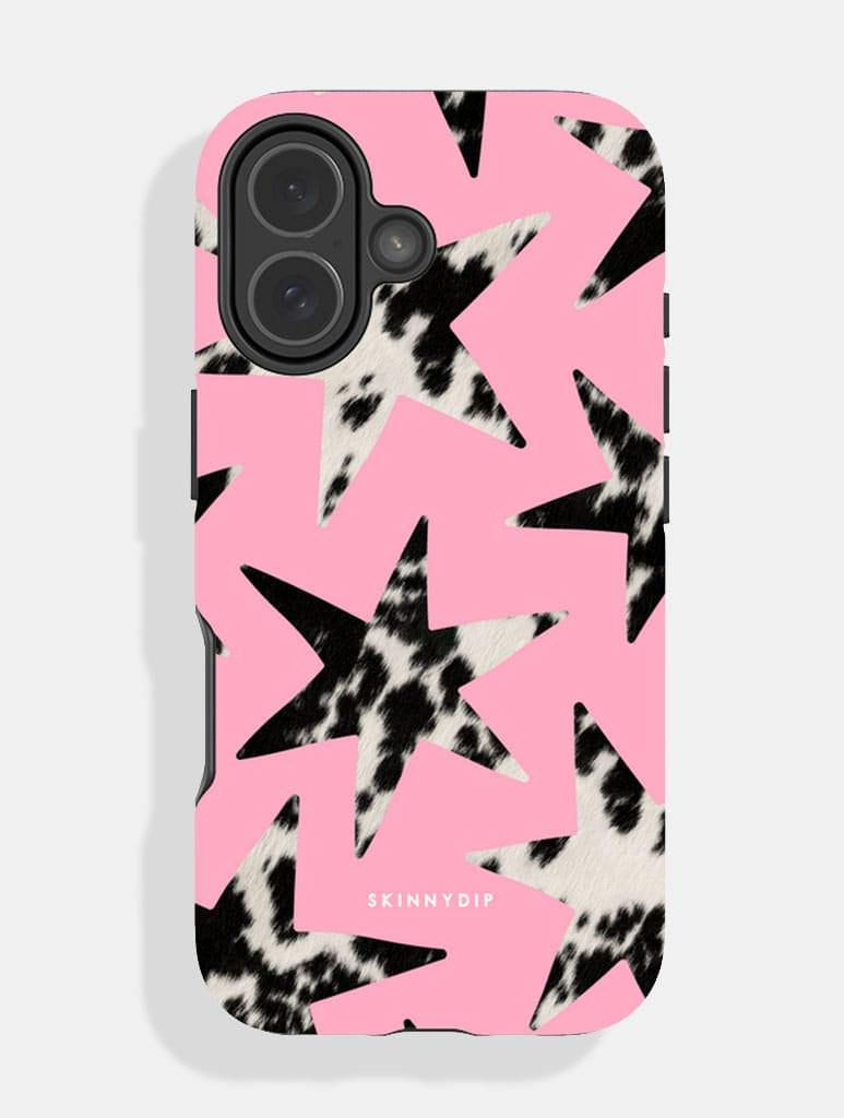 Cow Print Stars Pink Ultra Protective iPhone Case Phone Cases Skinnydip London
