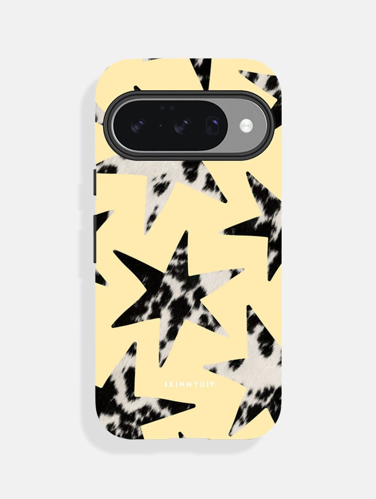 Cow Print Stars Yellow Ultra Protective Google Pixel Case Phone Cases Skinnydip London