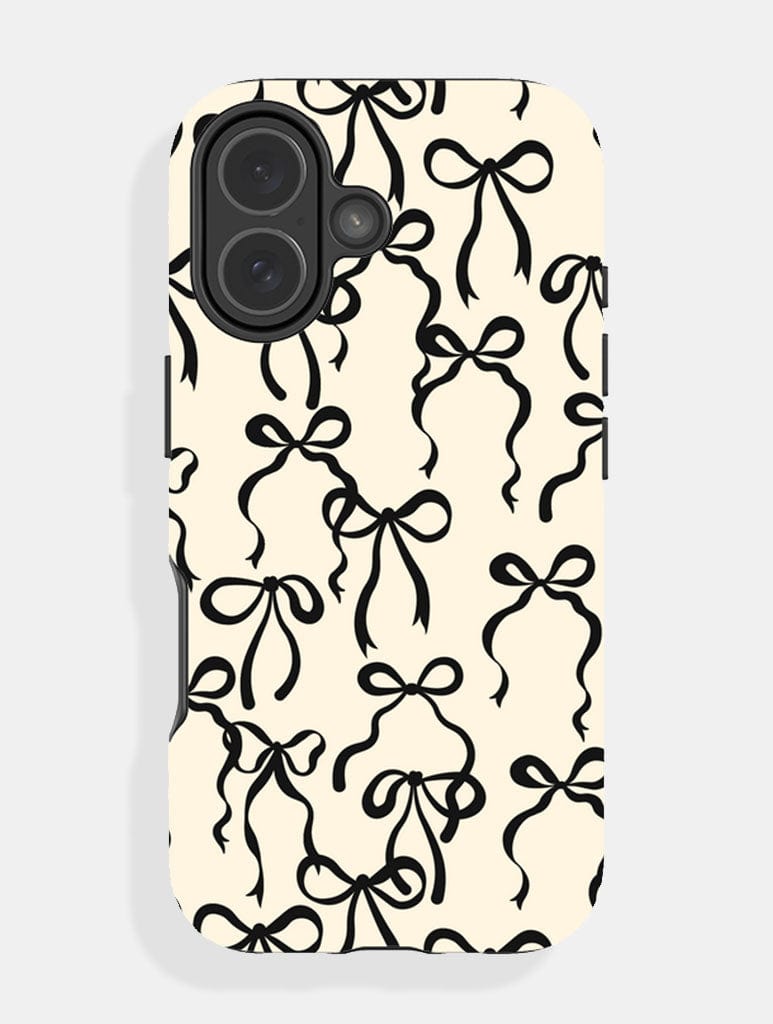 Cream And Black Bows Ultra Protective iPhone Case Phone Cases Skinnydip London