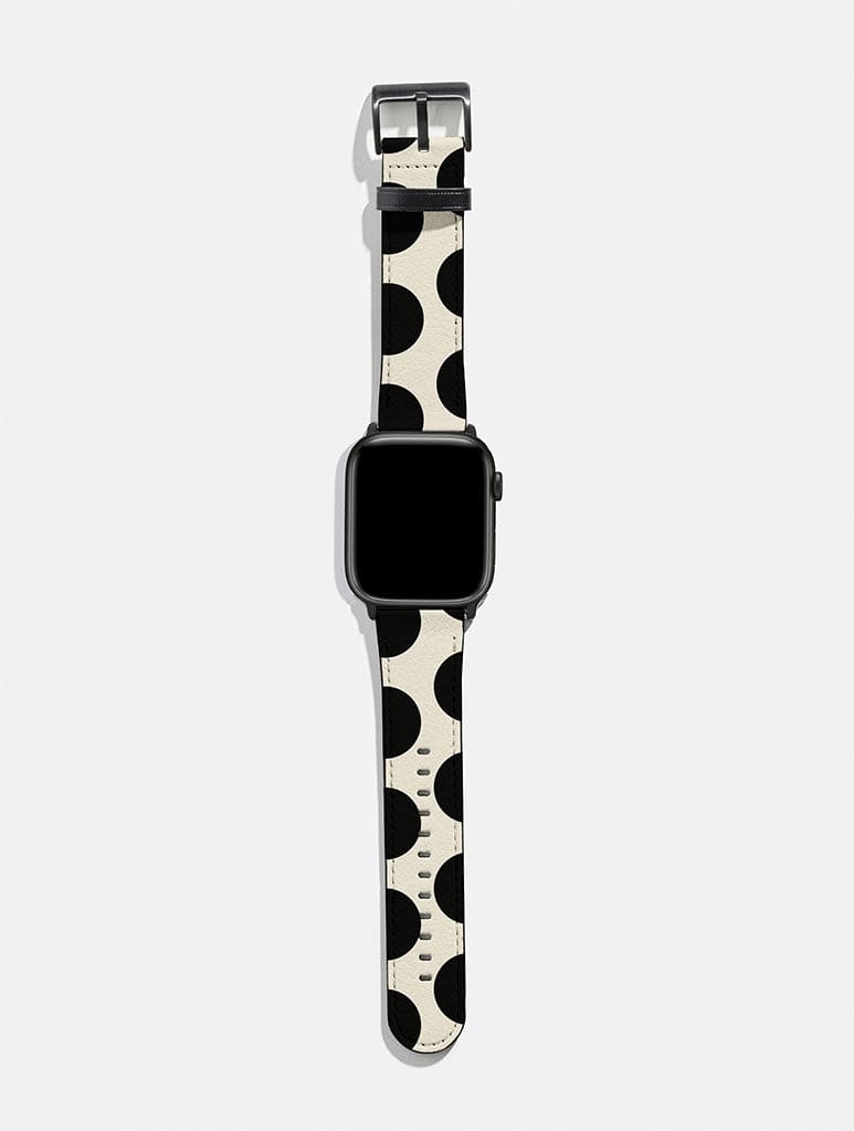 Cream And Black Polka Dots Apple Watch Strap Watch Straps Skinnydip London