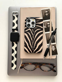 Cream And Black Polka Dots Apple Watch Strap Watch Straps Skinnydip London