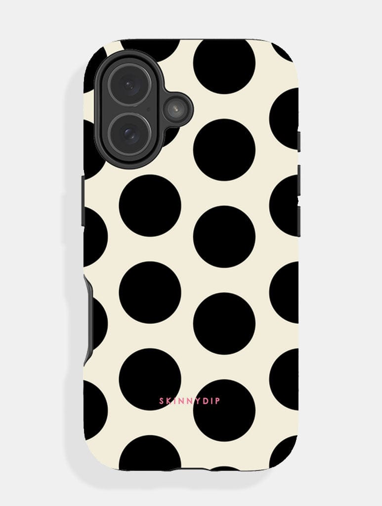 Cream and Black Polka Dots Ultra Protective iPhone Case Phone Cases Skinnydip London
