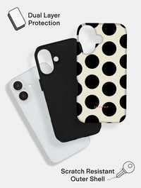 Cream and Black Polka Dots Ultra Protective iPhone Case Phone Cases Skinnydip London