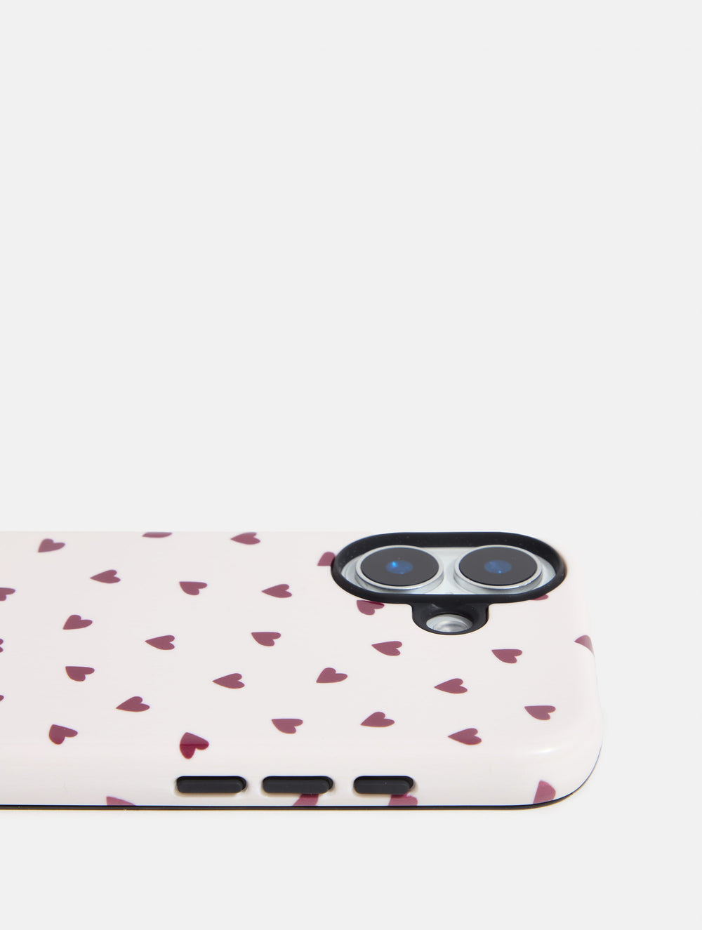Cream and Burgundy Hearts Ultra Protective iPhone Case Phone Cases Skinnydip London