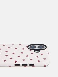 Cream and Burgundy Hearts Ultra Protective iPhone Case Phone Cases Skinnydip London