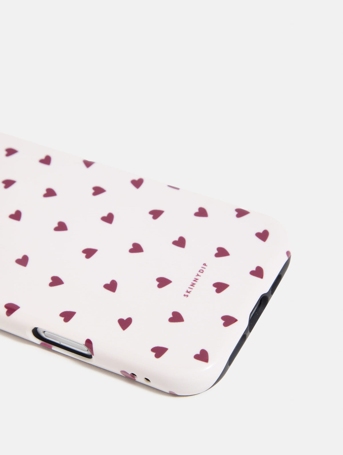 Cream and Burgundy Hearts Ultra Protective iPhone Case Phone Cases Skinnydip London