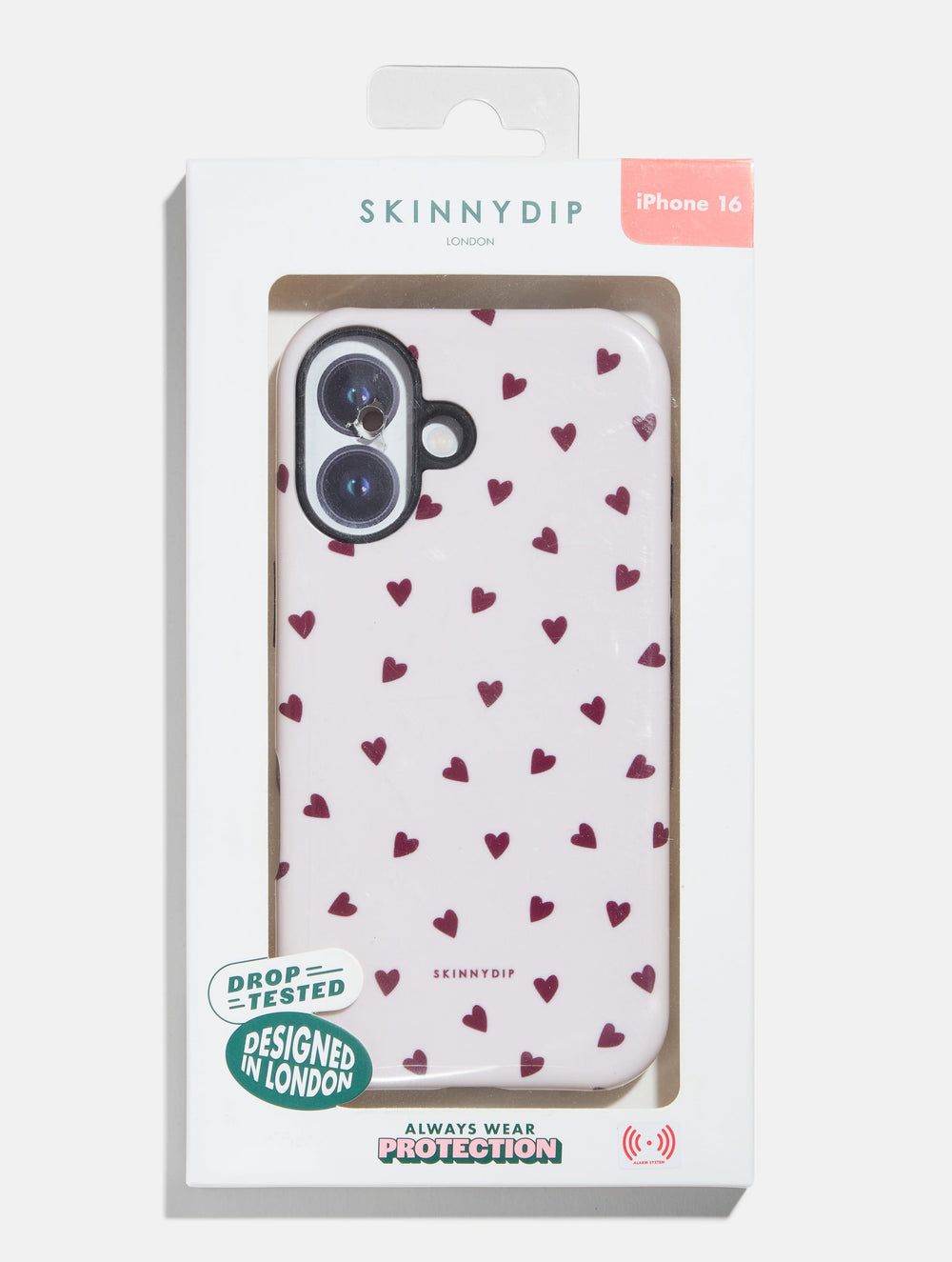 Cream and Burgundy Hearts Ultra Protective iPhone Case Phone Cases Skinnydip London