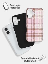 Cream, Pink and Brown Tartan Ultra Protective iPhone Case Phone Cases Skinnydip London