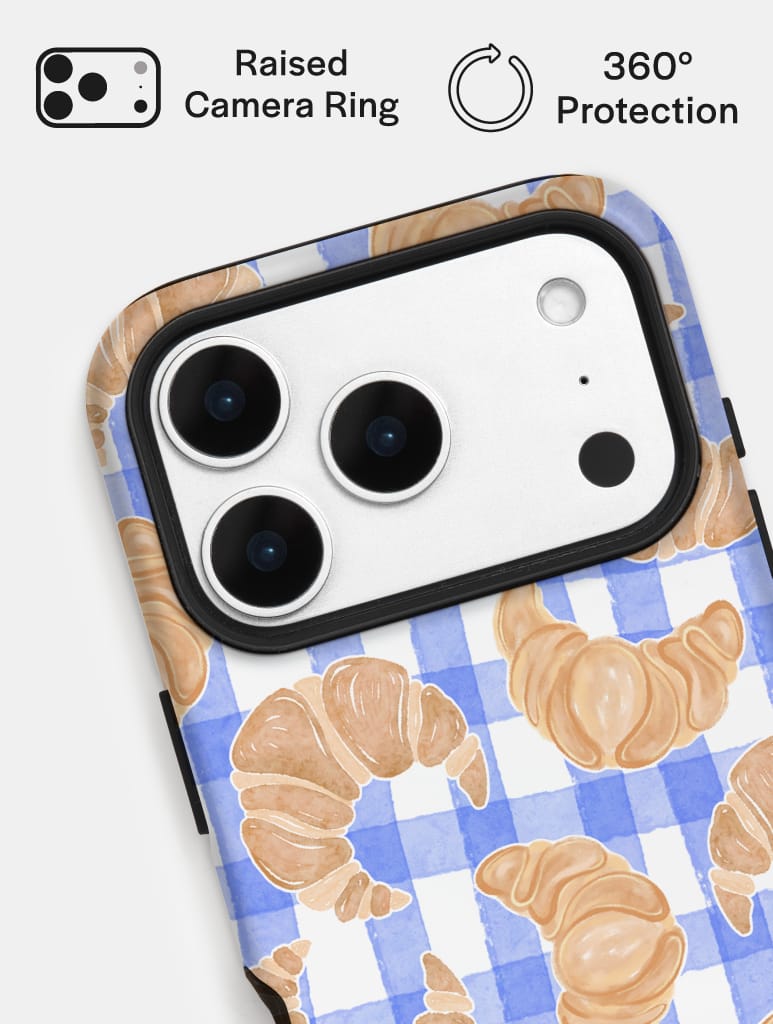 Croissant Gingham Ultra Protective iPhone Case Phone Cases Skinnydip London