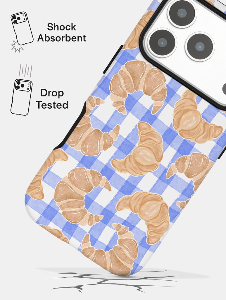 Croissant Gingham Ultra Protective iPhone Case Phone Cases Skinnydip London