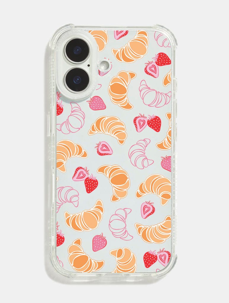 Croissants & Strawberries Shock iPhone Case Phone Cases Skinnydip London