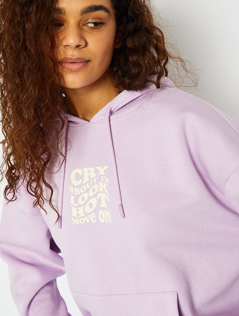 Cry About It Lilac Oversized Hoodie Hoodies & Sweatshirts Skinnydip London