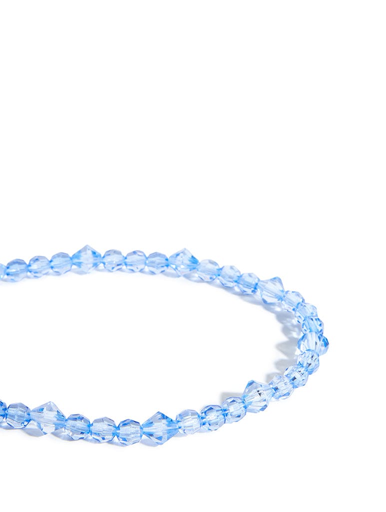 Custard Blue Crystal Beaded Phone Strap Phone Grips Custard London